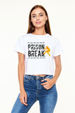 Prison Break Beyaz Croptop Tişört