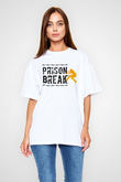 Prison Break Beyaz Unisex Oversize Tişört T-Shirt