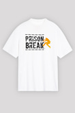 Prison Break Beyaz Unisex Oversize Tişört T-Shirt
