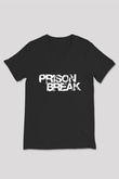 Prison Break Siyah Unisex V Yaka Tişört T-Shirt
