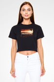 Prototype Siyah  Crop Top Tişört