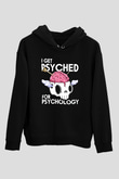 Psikolog Siyah Unisex Kapüşonlu Sweatshirt