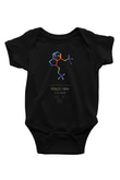 Psilosibin Baskılı Unisex  Siyah Bebek Body - Zıbın