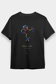 Psilosibin Baskılı Unisex Siyah Tişört - Tshirt