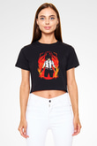 PUBG Siyah  Crop Top Tişört