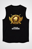 PUBG Siyah Unisex Kolsuz Tişört