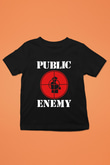 Public Enemy Baskılı Siyah Unisex Çocuk Tişört