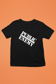 Public Enemy Baskılı Siyah Unisex Çocuk Tişört