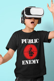 Public Enemy Baskılı Siyah Unisex Çocuk Tişört