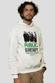 Public Enemy Beyaz Unisex Kapüşonlu Sweatshirt