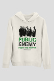 Public Enemy Beyaz Unisex Kapüşonlu Sweatshirt