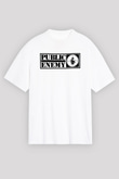 Public Enemy Beyaz Unisex Oversize Tişört T-Shirt