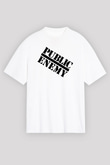 Public Enemy Beyaz Unisex Oversize Tişört T-Shirt