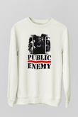 Public Enemy Beyaz Unisex Sweatshirt