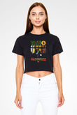 Public Enemy Siyah  Crop Top Tişört
