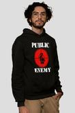 Public Enemy Siyah Unisex Hoodie