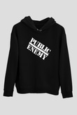 Public Enemy Siyah Unisex Hoodie
