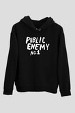 Public Enemy Siyah Unisex Hoodie