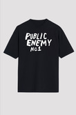 Public Enemy Siyah Unisex Oversize Tişört T-Shirt