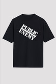 Public Enemy Siyah Unisex Oversize Tişört T-Shirt
