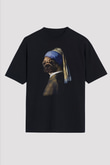 Pug Baskılı Unisex Siyah Tişört