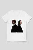 Pulp Fiction Beyaz Unisex V Yaka Tişört T-Shirt