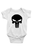 Punisher Baskılı Beyaz Unisex Bebek Body - Zıbın