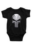 Punisher Baskılı Siyah Bebek Body - Zıbın