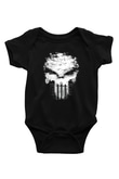 Punisher Baskılı Siyah Bebek Body - Zıbın