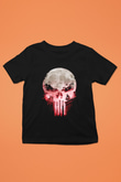 Punisher Baskılı Siyah Unisex Çocuk Tişört
