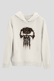 Punisher Beyaz Unisex Kapşonlu Sweatshirt