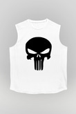 Punisher Beyaz Unisex Kolsuz Tişört