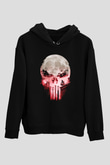 Punisher Siyah Unisex Hoodie