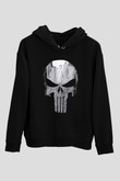 Punisher Siyah Unisex Hoodie