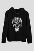 Punisher Siyah Unisex Hoodie