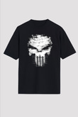 Punisher Siyah Unisex Oversize Tişört T-Shirt