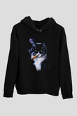 Puro İçen Karizmatik KediSiyah  Unisex Hoodie