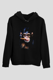 Puro İçen ŞempanzeSiyah  Unisex Hoodie