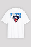 Puscifer Baskılı Beyaz Unisex Oversize Tişört - Tshirt