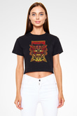 Puscifer Baskılı Siyah Crop Top Kadın Tişört - Tshirt