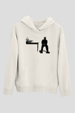 Pusha T Baskılı Beyaz Unisex Kapüşonlu Sweatshirt