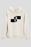 Pusha T Baskılı Beyaz Unisex Kapüşonlu Sweatshirt