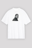 Pusha T Baskılı Beyaz Unisex Oversize Tişört - Tshirt