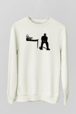Pusha T Baskılı Beyaz Unisex Sweatshirt