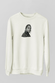 Pusha T Baskılı Beyaz Unisex Sweatshirt