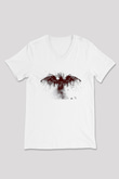 Pusha T Baskılı Beyaz Unisex V Yaka Tişört - Tshirt