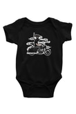 Q9-O Biker Baskılı Siyah Bebek Body - Zıbın