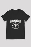 Queensryche Siyah Unisex V Yaka Tişört T-Shirt