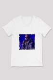 R. Kelly Baskılı Beyaz V Yaka Unisex Tişört