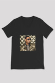 R. Kelly Baskılı Unisex Siyah V Yaka Tişört